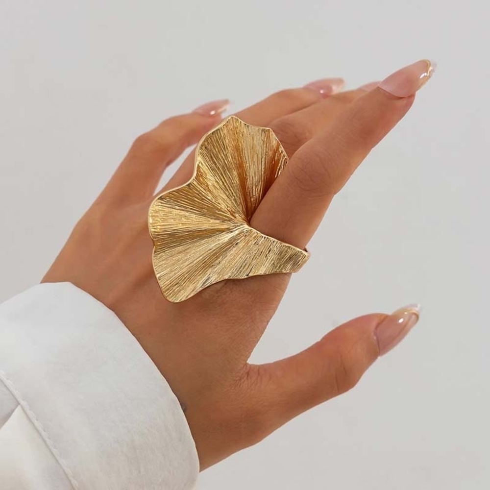 Fashion Metal Irregular Texture Statement Rings for Women